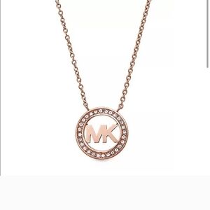 Michael Kors Rose Gold Logo Necklace